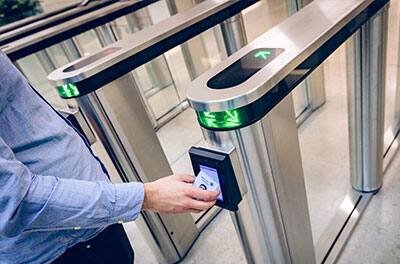 ID Card in access control door