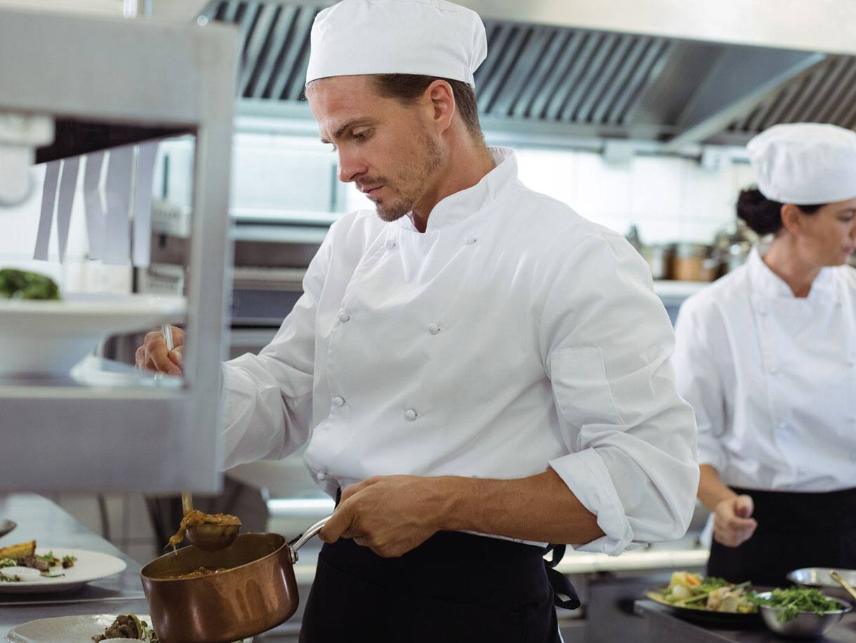 Head chef working in a kitchen