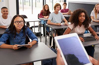 Students facing the faculty in the classroom